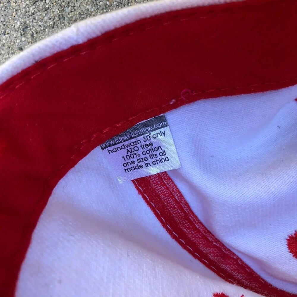Vintage 90s POLSKA Poland Flag Hat Men's Red White Adjustable Baseball Cap - Picture 2 of 7